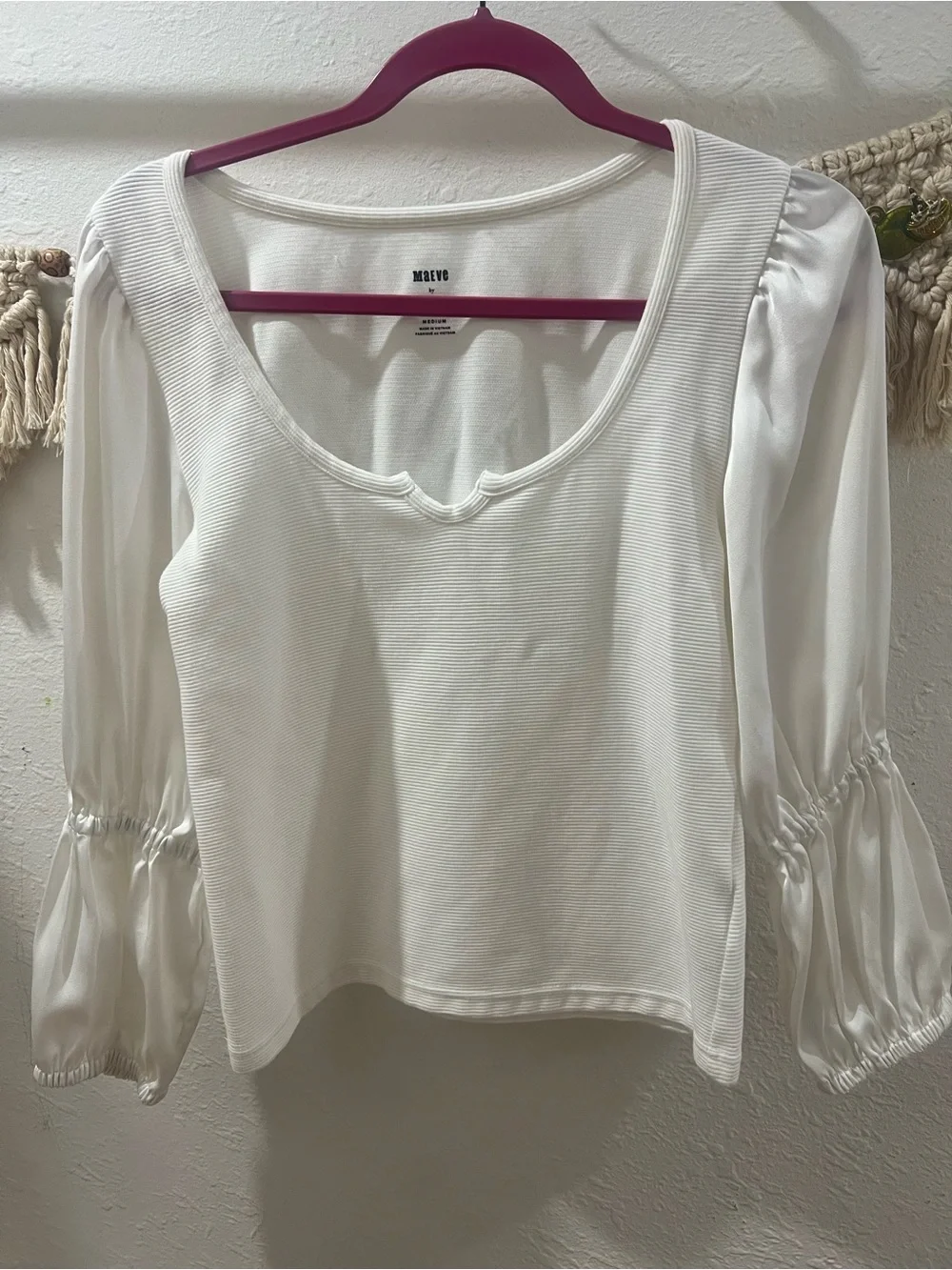 Maeve Ribbed Tiered Sleeve Top
